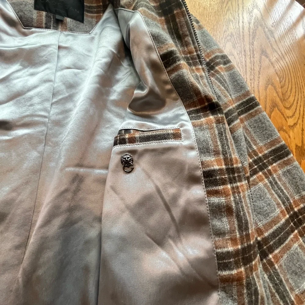 Cadogan Luxury Lexington Lined Wool Jacket Gray Brown Plaid Men’s Size L - Picture 13 of 16